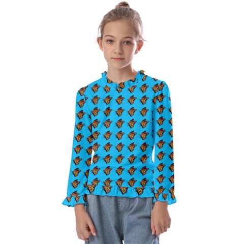 Monarch Butterfly Print Kids  Frill Detail Tee by Kritter