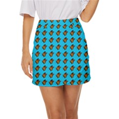 Monarch Butterfly Print Mini Front Wrap Skirt by Kritter