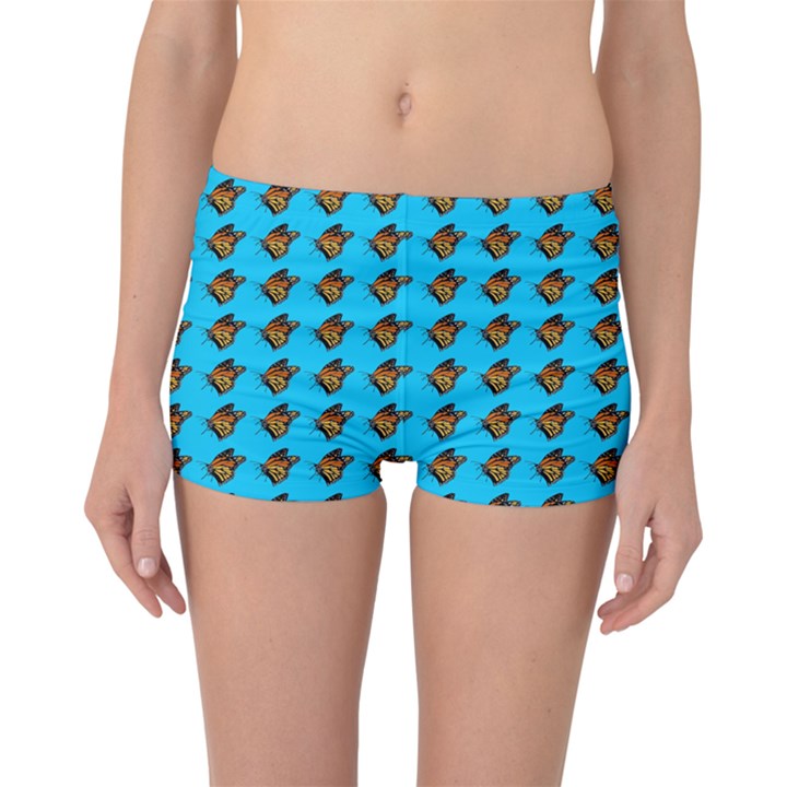 Monarch Butterfly Print Boyleg Bikini Bottoms