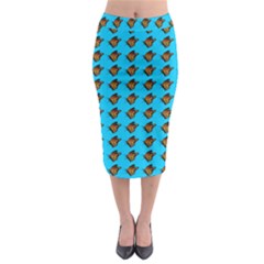 Monarch Butterfly Print Midi Pencil Skirt by Kritter