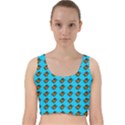 Monarch Butterfly Print Velvet Racer Back Crop Top View1