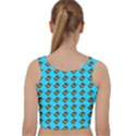 Monarch Butterfly Print Velvet Racer Back Crop Top View2