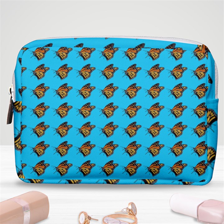 Monarch Butterfly Print Make Up Pouch (Medium)