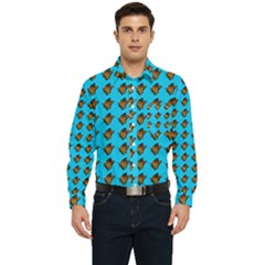 Monarch Butterfly Print Men s Long Sleeve Pocket Shirt  by Kritter