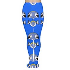 Powder Blue Tang Print Tights by Kritter