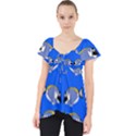 Powder Blue Tang Print Lace Front Dolly Top View1