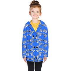 Powder Blue Tang Print Kids  Double Breasted Button Coat by Kritter