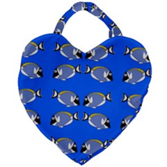 Powder Blue Tang Print Giant Heart Shaped Tote