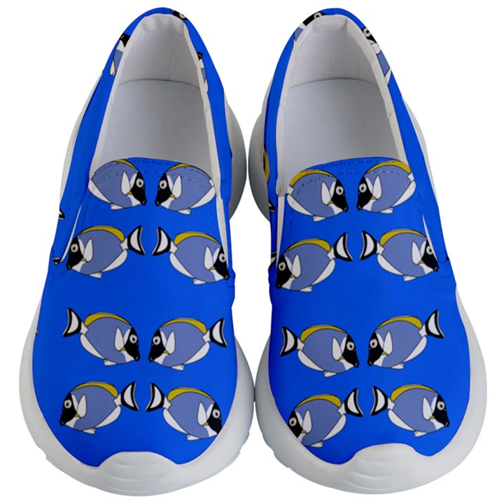 Powder Blue Tang Print Kids Lightweight Slip Ons