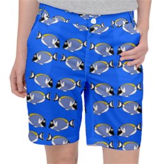 Powder Blue Tang Print Pocket Shorts by Kritter