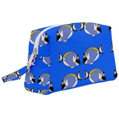 Powder Blue Tang Print Wristlet Pouch Bag (large) by Kritter