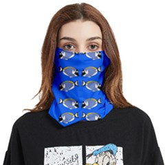 Powder Blue Tang Print Face Covering Bandana (two Sides) by Kritter