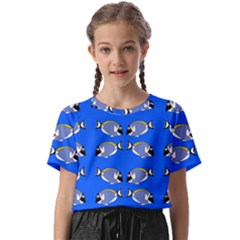 Powder Blue Tang Print Kids  Basic Tee