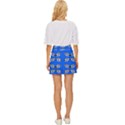 Powder Blue Tang Print Mini Front Wrap Skirt View4