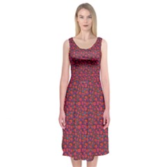 Pink Zoas Print Midi Sleeveless Dress by Kritter