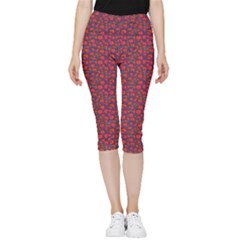 Pink Zoas Print Inside Out Lightweight Velour Capri Leggings  by Kritter