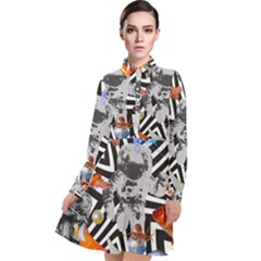 Point Of Entry 2 Long Sleeve Chiffon Shirt Dress