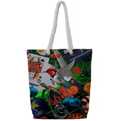 Through Space And Time Full Print Rope Handle Tote (small) by impacteesstreetwearcollage