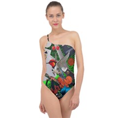 Through Space And Time Classic One Shoulder Swimsuit by impacteesstreetwearcollage