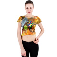 Through Space And Time 5 Crew Neck Crop Top by impacteesstreetwearcollage