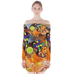 Through Space And Time 5 Long Sleeve Off Shoulder Dress by impacteesstreetwearcollage