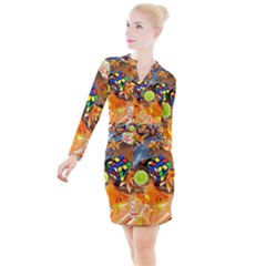 Through Space And Time 5 Button Long Sleeve Dress by impacteesstreetwearcollage