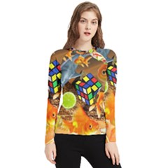 Through Space And Time 5 Women s Long Sleeve Rash Guard