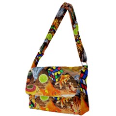 Through Space And Time 5 Full Print Messenger Bag (s) by impacteesstreetwearcollage