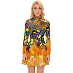 Through Space And Time 5 Long Sleeve Velour Longline Dress