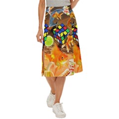 Through Space And Time 5 Midi Panel Skirt