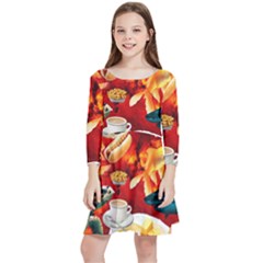 Through Space And Time 4 Kids  Quarter Sleeve Skater Dress by impacteesstreetwearcollage