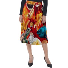 Through Space And Time 4 Classic Velour Midi Skirt  by impacteesstreetwearcollage