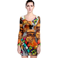 Through Space And Time 3 Long Sleeve Bodycon Dress by impacteesstreetwearcollage