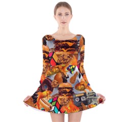 Through Space And Time 3 Long Sleeve Velvet Skater Dress by impacteesstreetwearcollage