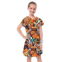 Through Space And Time 3 Kids  Drop Waist Dress by impacteesstreetwearcollage