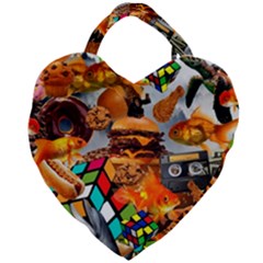 Through Space And Time 3 Giant Heart Shaped Tote by impacteesstreetwearcollage