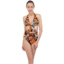 Through Space And Time 3 Halter Front Plunge Swimsuit View1