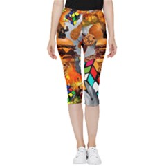 Through Space And Time 3 Inside Out Lightweight Velour Capri Leggings 