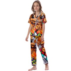 Through Space And Time 3 Kids  Satin Short Sleeve Pajamas Set by impacteesstreetwearcollage