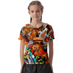 Through Space And Time 3 Kids  Frill Chiffon Blouse by impacteesstreetwearcollage