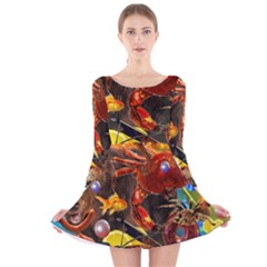 Through Space And Time 2 Long Sleeve Velvet Skater Dress by impacteesstreetwearcollage