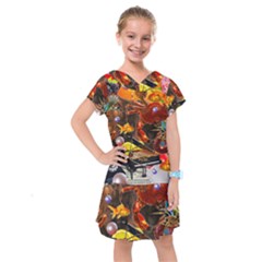 Through Space And Time 2 Kids  Drop Waist Dress by impacteesstreetwearcollage