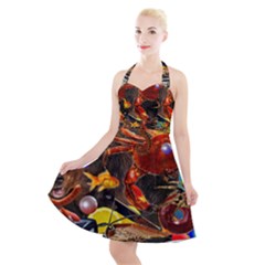 Through Space And Time 2 Halter Party Swing Dress  by impacteesstreetwearcollage