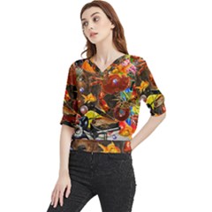 Through Space And Time 2 Quarter Sleeve Blouse