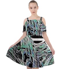 Robotic Endocrine System Cut Out Shoulders Chiffon Dress by MRNStudios