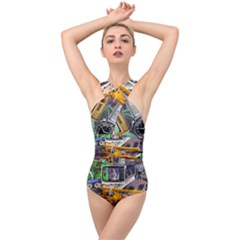 A Matter Of Time Cross Front Low Back Swimsuit by impacteesstreetwearcollage