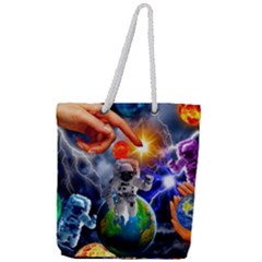 Riding The Storm Out Full Print Rope Handle Tote (large) by impacteesstreetwearcollage