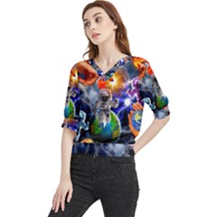 Riding The Storm Out Quarter Sleeve Blouse