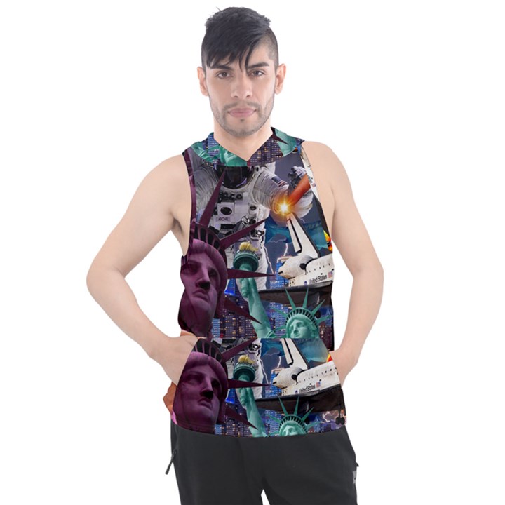 Journey Through Time NYC Men s Sleeveless Hoodie