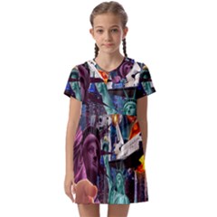 Journey Through Time Nyc Kids  Asymmetric Collar Dress by impacteesstreetwearcollage